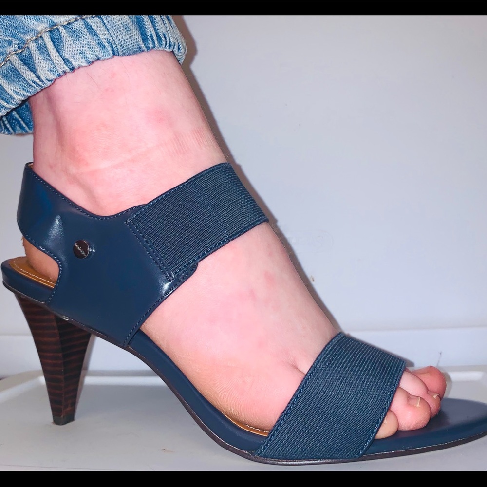 Vintage Calvin Klein strappy blue heels